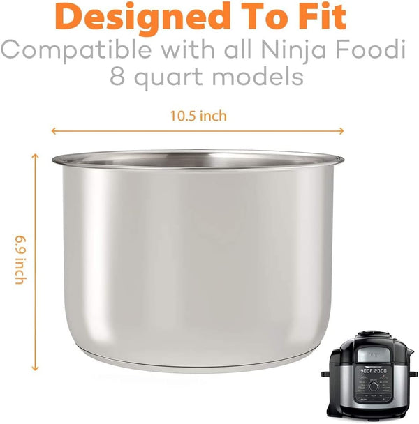 Goldlion Stainless Steel Inner Pot Compatible with Ninja Foodi 7.5 L Accessories Replacement Insert Liner