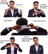 LuxeAvant Innovations Slick Collar Adjustable Shirt Collar Support Bundle with Collar Stays for Men Women Shirt & Polo Collar