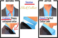 LuxeAvant Innovations Slick Collar Adjustable Shirt Collar Support Bundle with Collar Stays for Men Women Shirt & Polo Collar