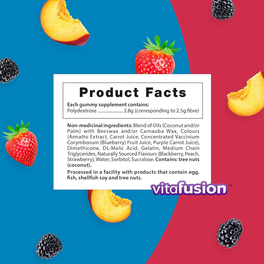 Vitafusion Fibre Well Adult Supplement Gummies, 10g of Fibre, 90 Count (22-day supply)