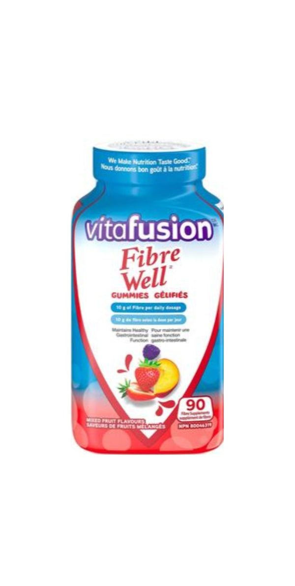 Vitafusion Fibre Well Adult Supplement Gummies, 10g of Fibre, 90 Count (22-day supply)
