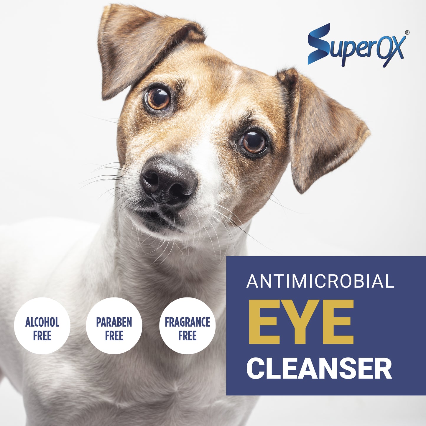 Superox Animal Eye Wash & Tear Stain Remover | Fast Relief from Irritations & Allergies Symptoms | Safe for All Animals | 100 ml (3.38 oz)