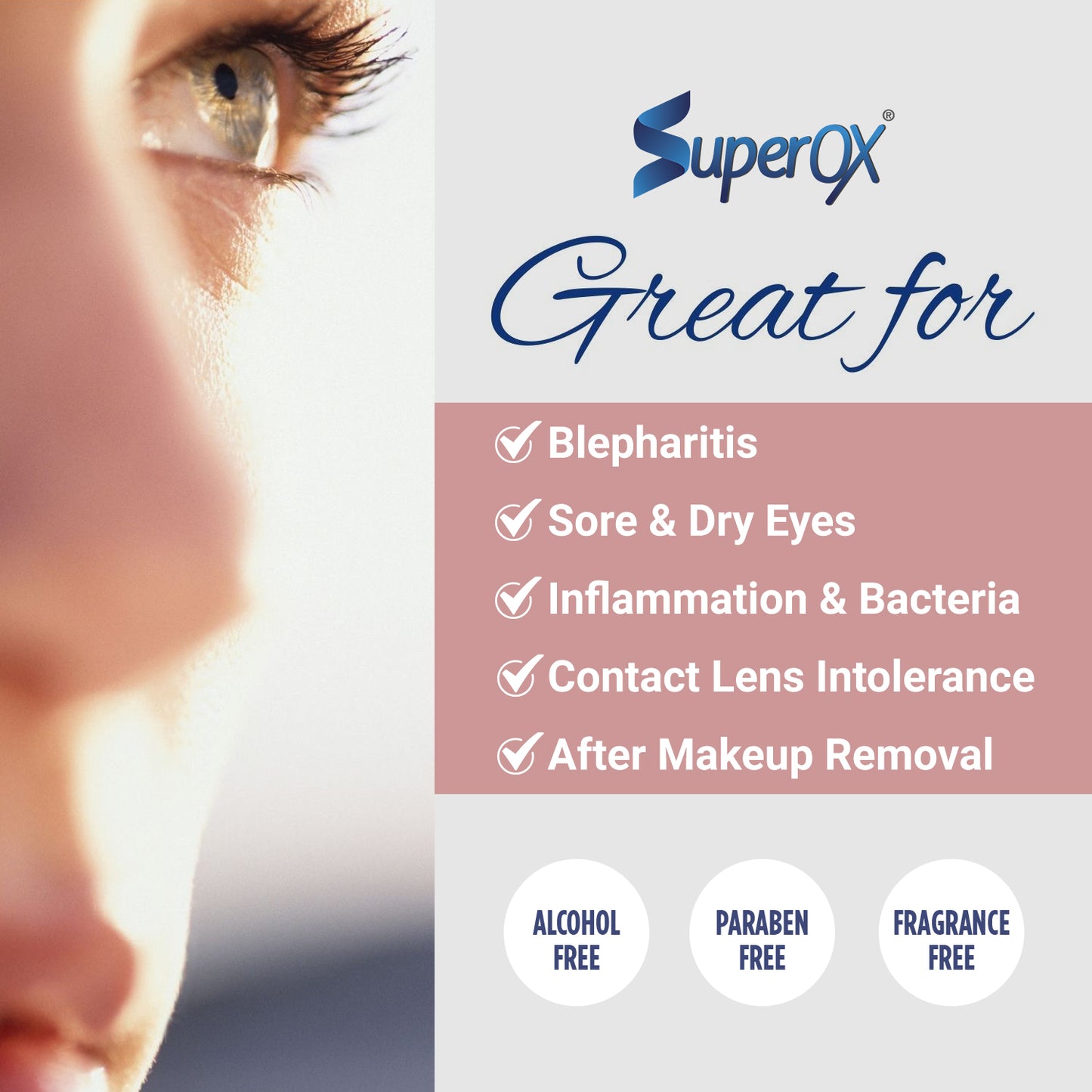 Superox Eyelid and Eyelash Cleanser - Fast Relief from Irritation, Styes and Blepharitis - Gentle Hypochlorous Acid Spray, 100 ml (3.38 oz)