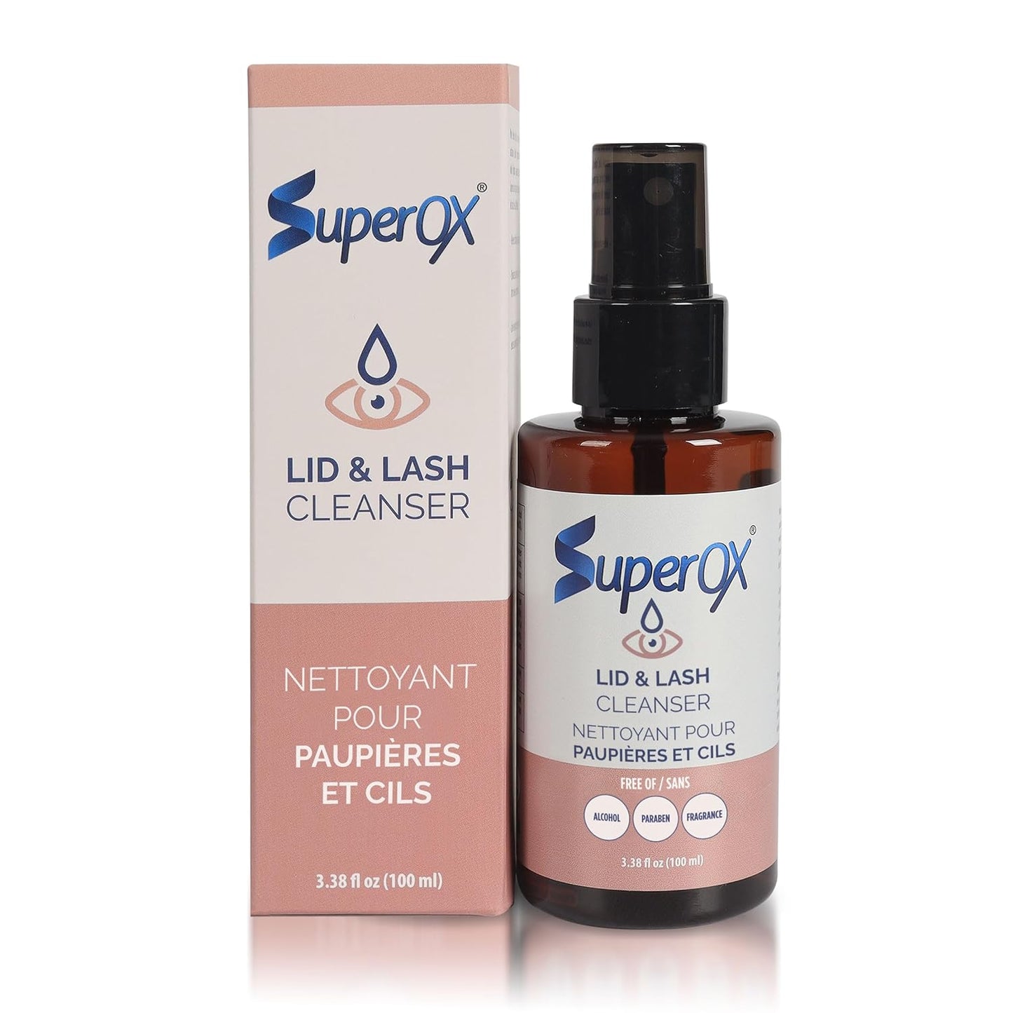 Superox Eyelid and Eyelash Cleanser - Fast Relief from Irritation, Styes and Blepharitis - Gentle Hypochlorous Acid Spray, 100 ml (3.38 oz)